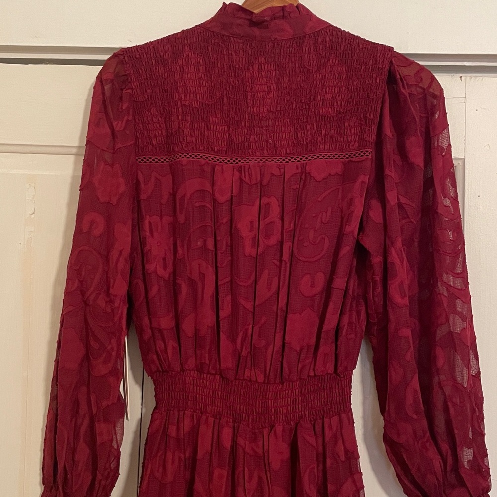 New Bloomingdale’s Aqua Lace Tiered Midi Dress size Small - Picture 8 of 13